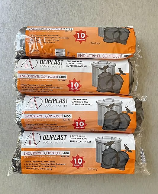 Deiplast Jumbo Boy 80x110 cm Endüstriyel Çöp Torbası J300 10 RULO